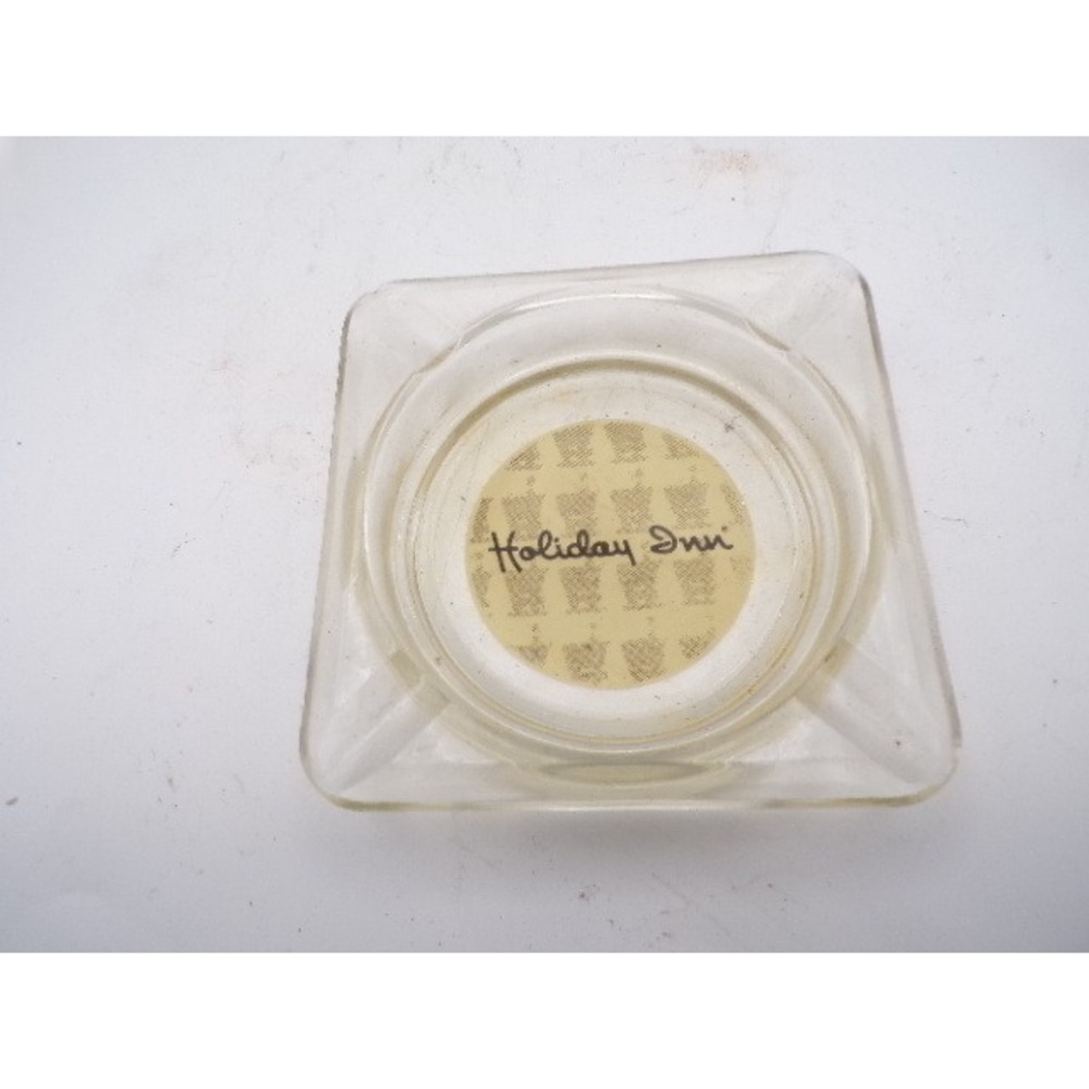 Vintage‎ Holiday Inn Ashtray Glass Square Retro Hotel Collectible